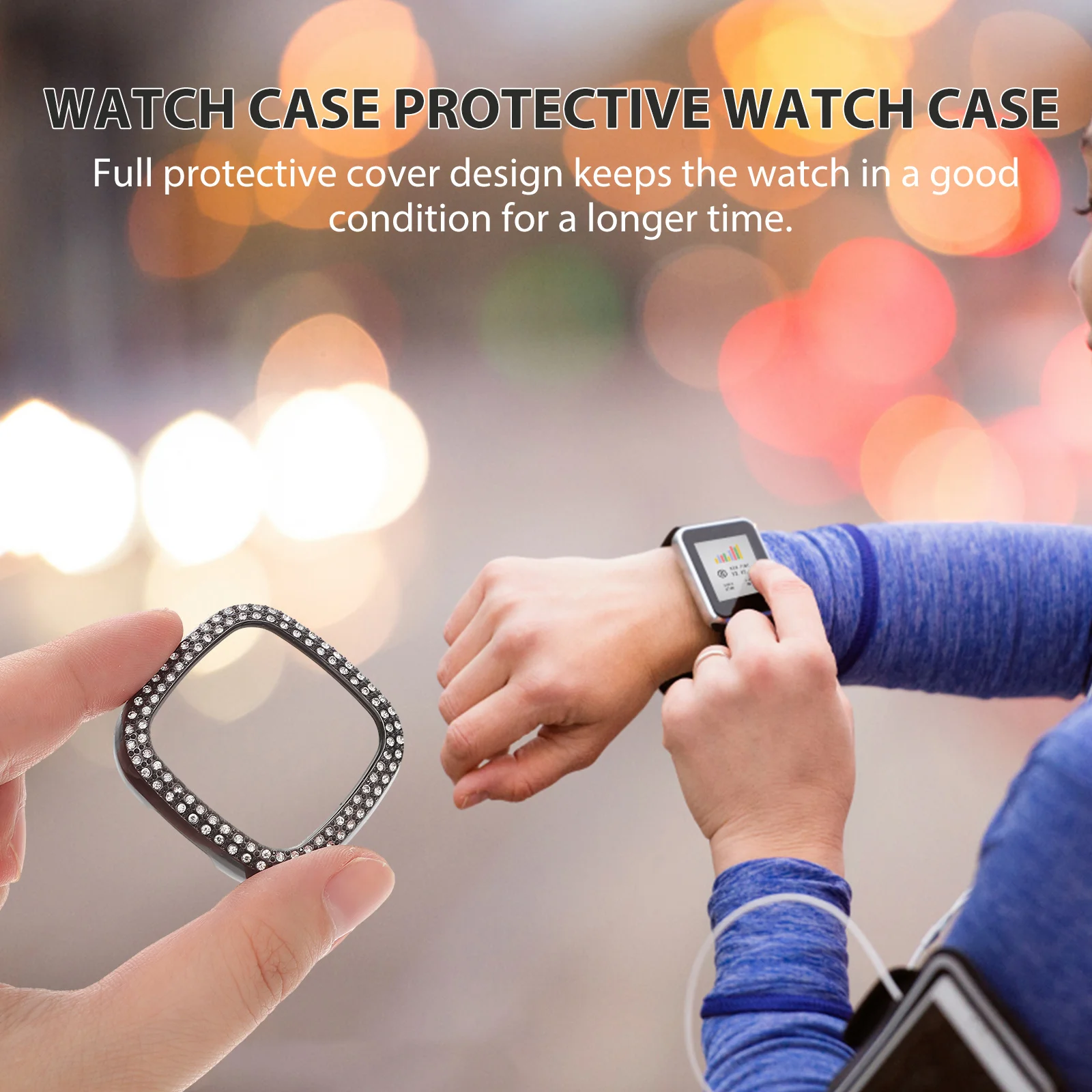

Elegant Electroplated Pc Shell Full Protective Cover For Fitbit Versa3 Sense Watch Case Accessory