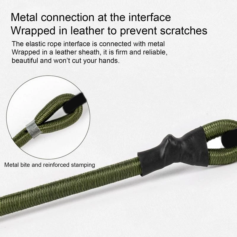 30-210cm 7mm Packing Ropes Elastic Bungee Cords with Silver Hooks Stretch Lightweight for Bikes Car Luggage Roof Rack Strap