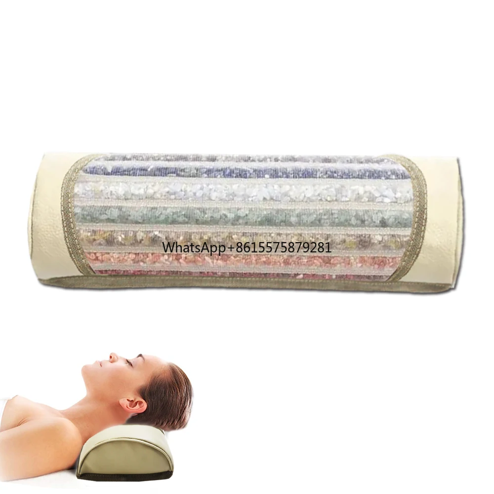 

Crystal Jade Massage Pillow With 7 Color Rainbow Chakra and Memory Foam for Neck Pain Relief