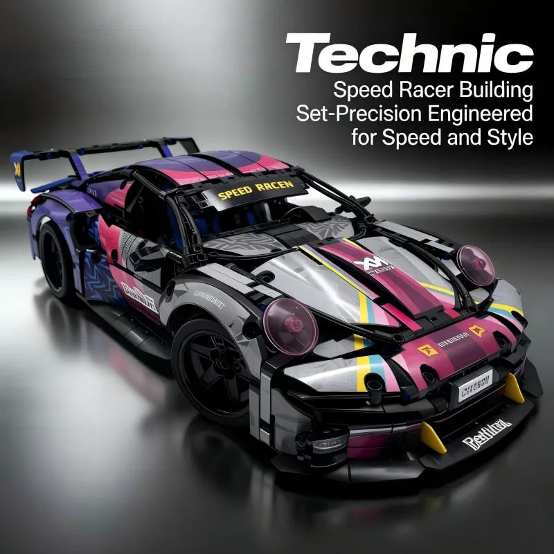 1611PCS Super Racing Building Blocks Set 1:10 Technical Sports Car Model Kit, Assembly Bricks Toy for Adults & Boys, Ideal Gift