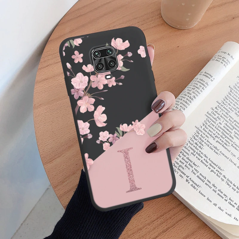 Für Redmi Note 9 Pro Max 9S Telefon Fall Rosa Blumen Anfangsbuchstabe A Bis Z Silikon Weiche Rückseitige Abdeckung für Redmi Note 9 Pro Alphabet – Detail 2