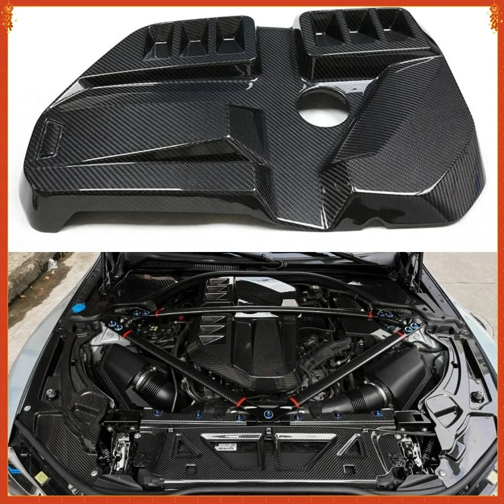 

For BMW M2 G87 M3 G80 M4 G82 Genuine Dry Carbon Fiber 2021+ Engine Bay Trim Set Body kits Auto Parts