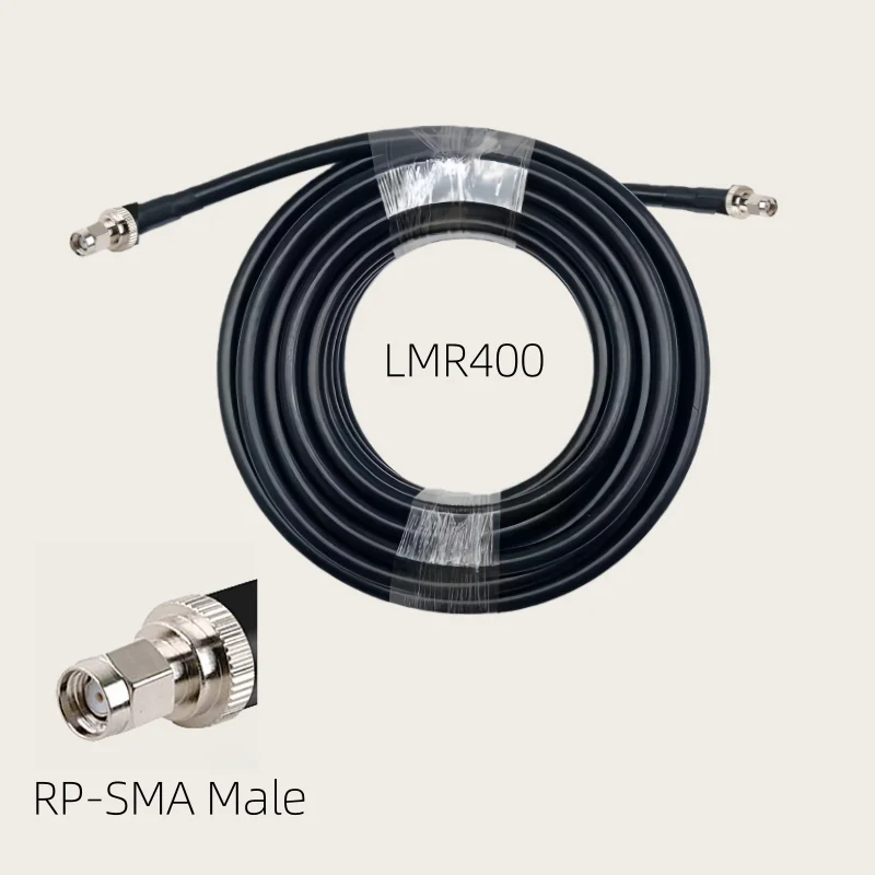 1pcs LMR400 RP SMA Male to RP SMA Male plug Connector 50ohm Crimp for LMR-400 Cable Pigtail Antenna Radio