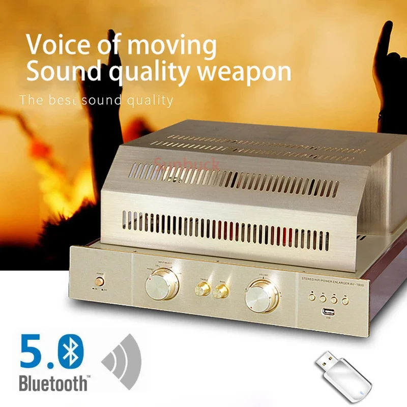 Sunbuck 200+200w 2.0 high-power Bluetooth USB Lossless Decoding hifi 6U1 6F2 5Z2P Tube Digital Sound Amplifier Audio