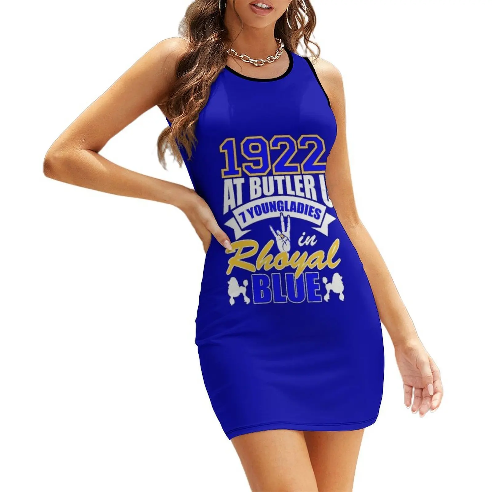 

Sigma 1922 At Butler U 7 Youngladies In Rhoyal Blue Gifts Sleeveless Sundress clothes for woman party dresses woman