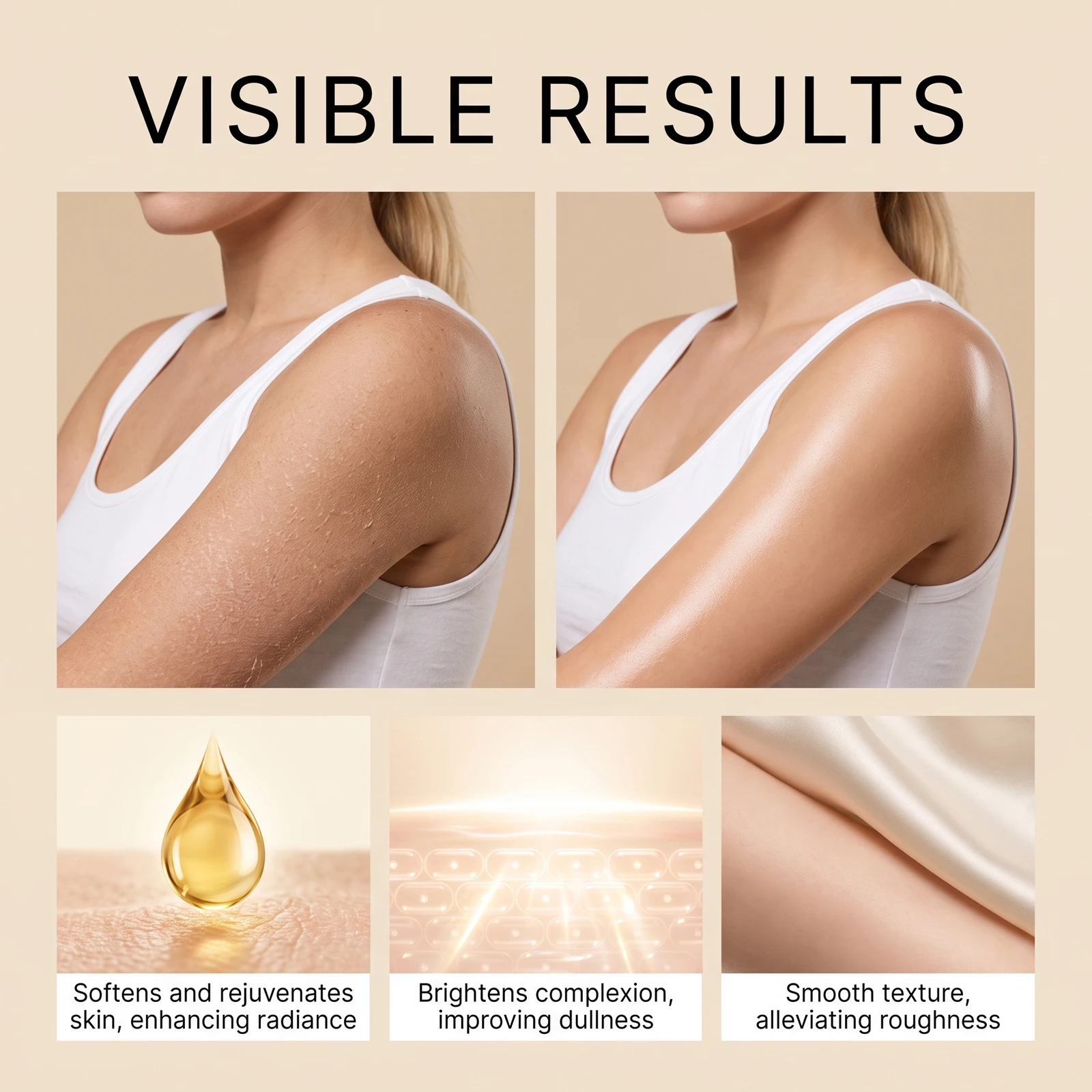 Smooth Firming Body Oil| Anti Aging Body Moisturizer Oil, Deep Hydrating Relief Dryness  Smoothe Texture, After Shower Body Oil