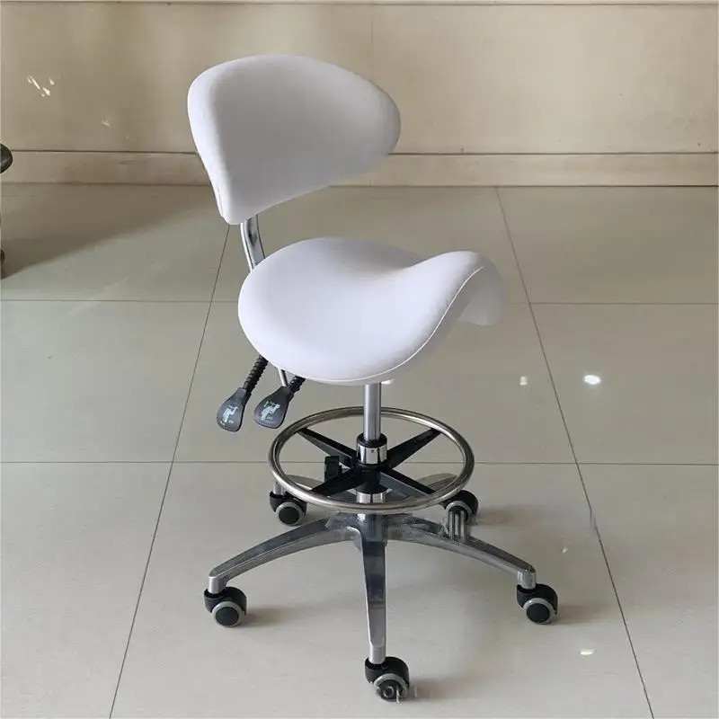 Spa Bar Stool Modern Pedicure Chair Telescopic Step  Black Red White Color With Lifting Function for Counter Office Salon