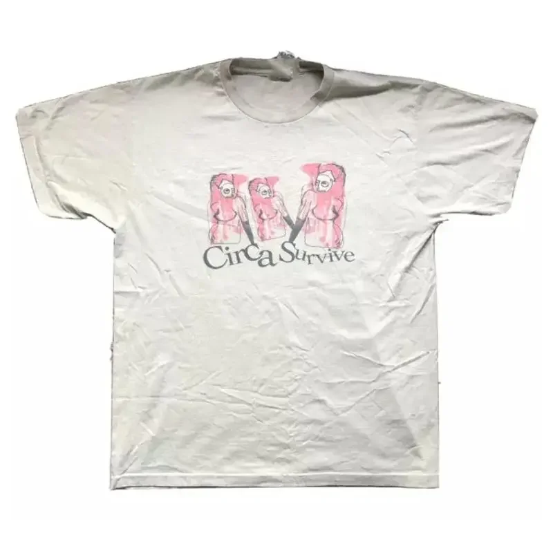 Image of Circa Survive Band Reprinted Weißes Baumwoll-T-Shirt Größe S 5Xl