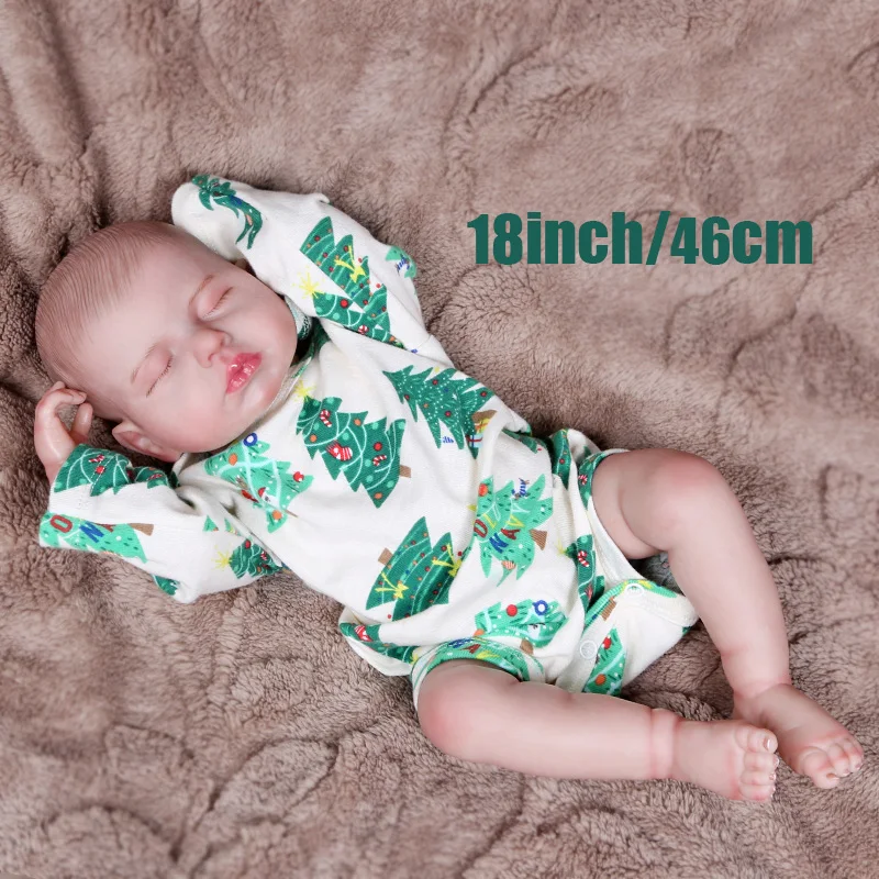 19-Inch Reborn Baby Dolls Girl Realistic Full Body Vinyl Sleeping Baby Doll Real Life Ideal Xmas Gift For 3+ Kids