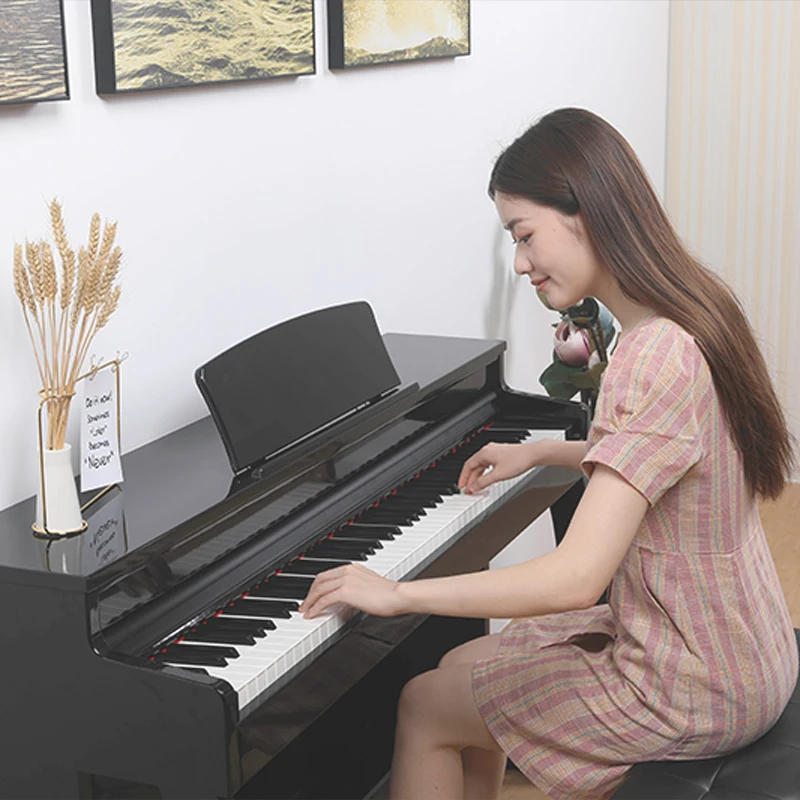 China Wholesale Price DEMAN XH-8806 Professional Upright Digital Piano With Hammer Action 3 Pedals & Case