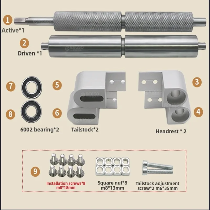 4040 Conveyor Accessories Full Set of Anti-Deviation Roller Assembly Line Conveyor Belt Power Roller Leader/Follower 4040 Models
