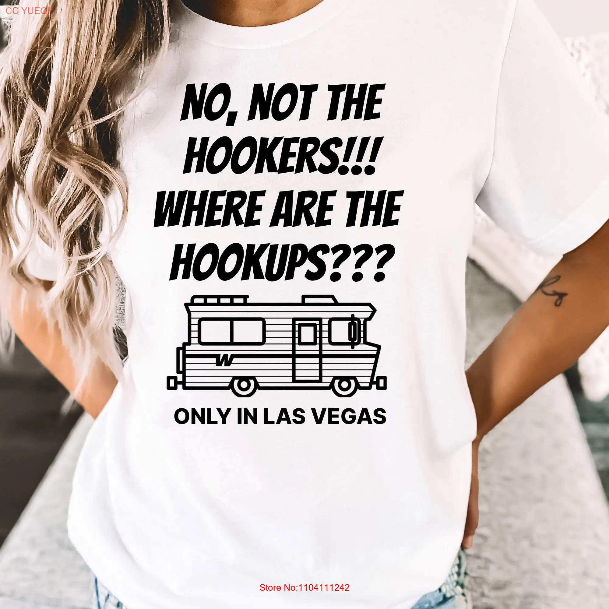 Title Vegas Misunderstandings T Shirt Hookers vs Hook Ups long or short sleeves