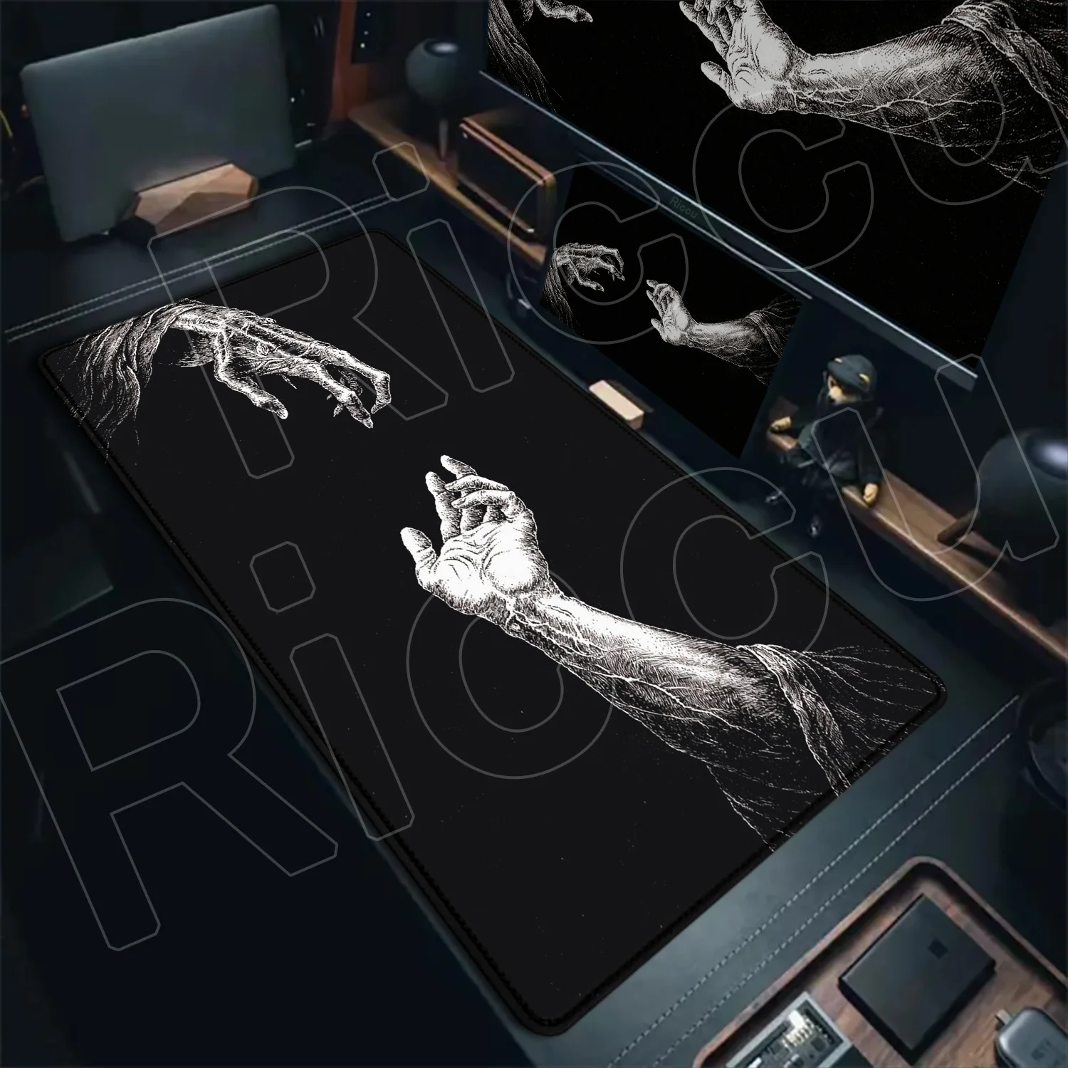 Mouse Pad Grande HD Preto e Br - Desk Setup Art avaliação e preço
