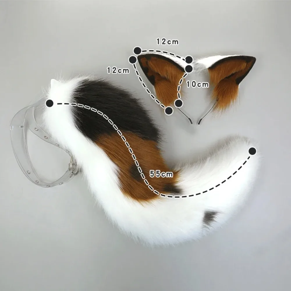 Archi Handwork Animal Border Collie Furry Headband Tail Plush Dog Ears Headwear Fursuit Animaris Cosplay Performance Props