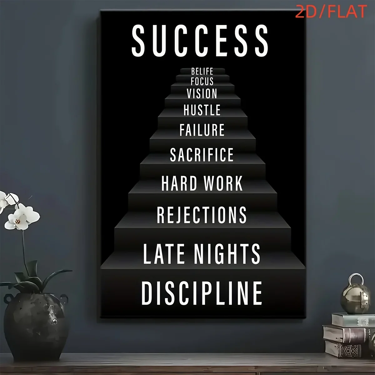 (No frame)2D Flat, 2D Flat - Unframed - 1pc Motivational 