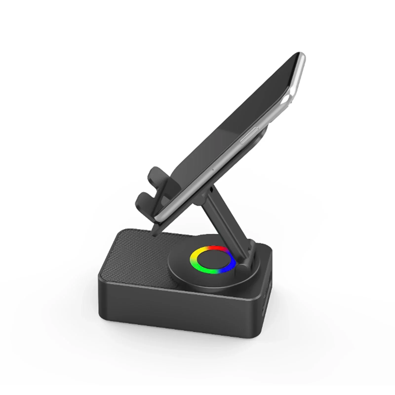 مكبر صوت للمكتب المنزلي مع قاعدة هاتف 360 وإضاءة هادئة - محور شحن USB مزدوج للإنتاجية اتصال بلوتوث ذكي