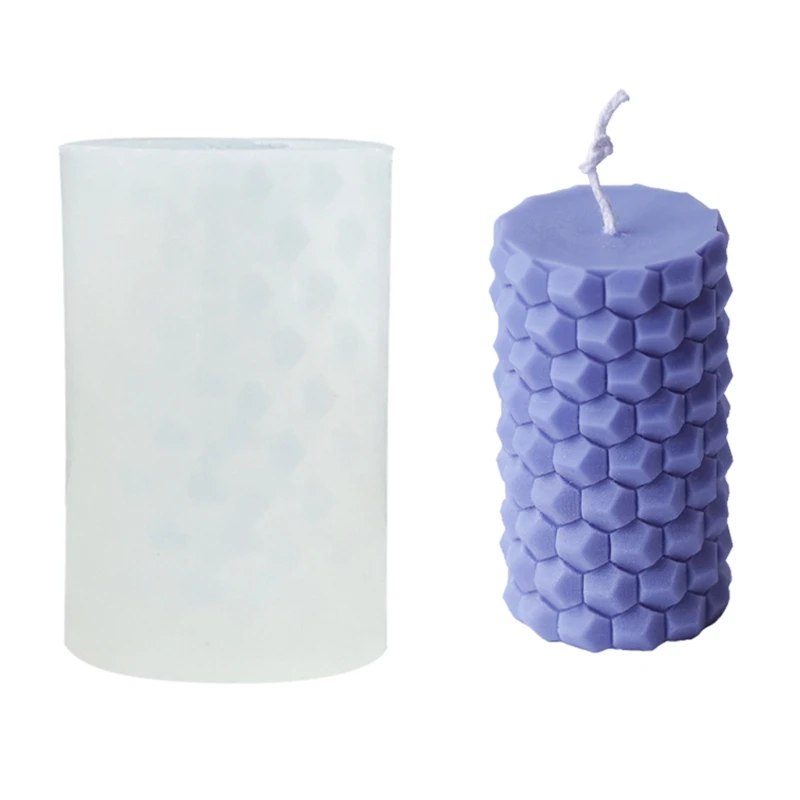 3D Honeycomb Roman Column Mold DIY Silicone Mold Crystal Epoxy Plaster Mould Candles Making Supplies