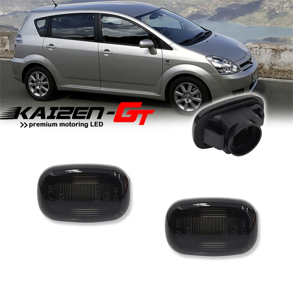 Carcasas de luces de posición laterales delanteras con lente ahumada para Toyota Supra MKIV Celica MR2 Corolla RAV4 Prius I Carina E Starlet