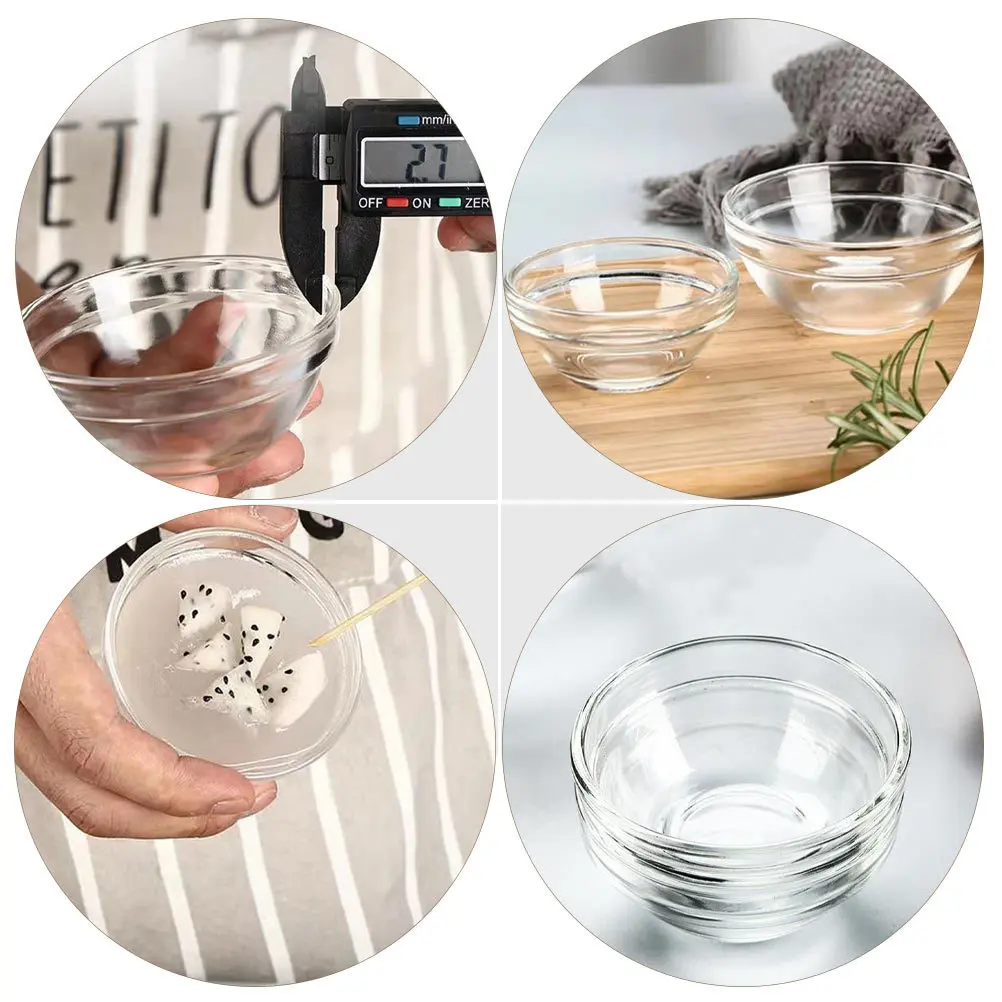 

4Pcs Glass Pudding Bowls Recyclable Household Jelly Containers for Food Serving DIY Dessert Mold Bowls Glass Jelly Bowl