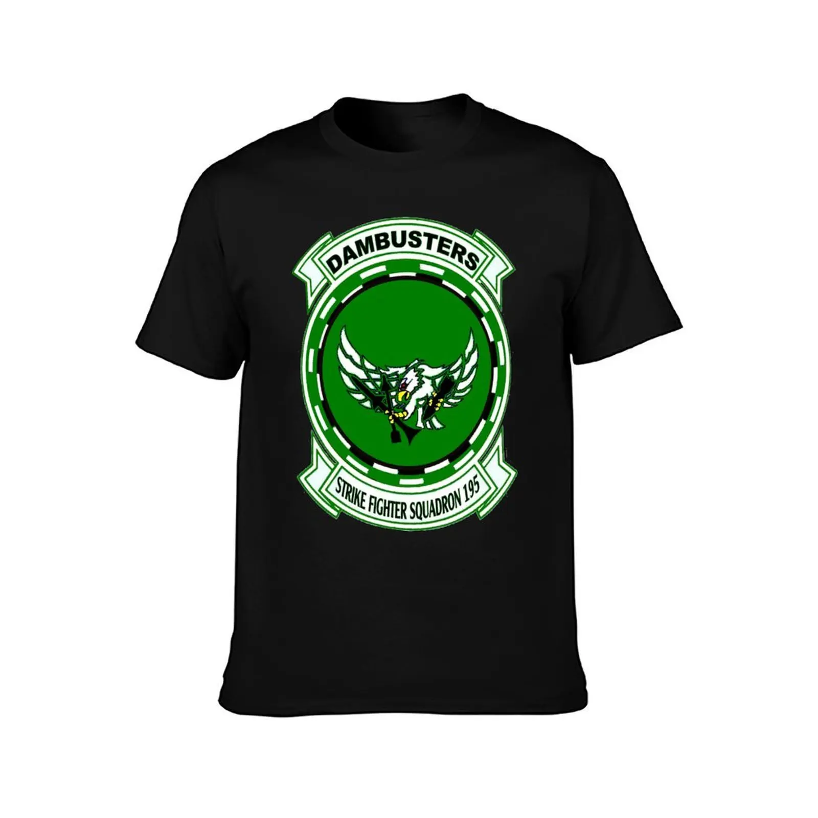 VFA-195 Dambusters T-Shirt Basic Solid Color Short Sleeve Cotton Top T-Shirt