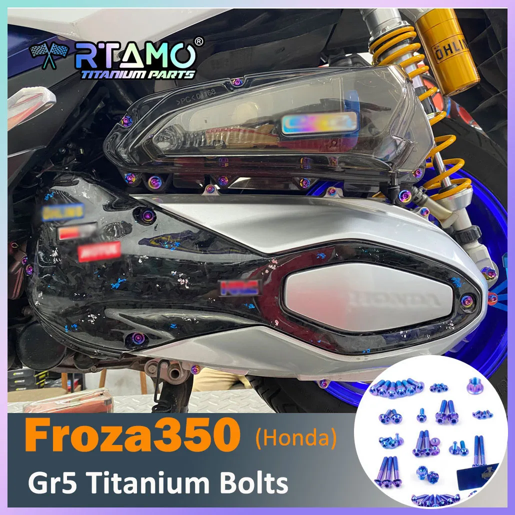 RTAMO Titanium Alloy Bolts CVT Crank Cover Air Filter Cover Engine Gear Oil Bolt for Honda NSS350 FORZA