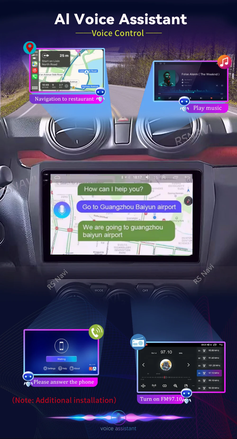 Android 16 Carplay Auto für Suzuki Swift 2016 - 2020 Autoradio GPS Stereo BT Video Autoradio Plug and Play Snapdragon Wireless – Detail 8