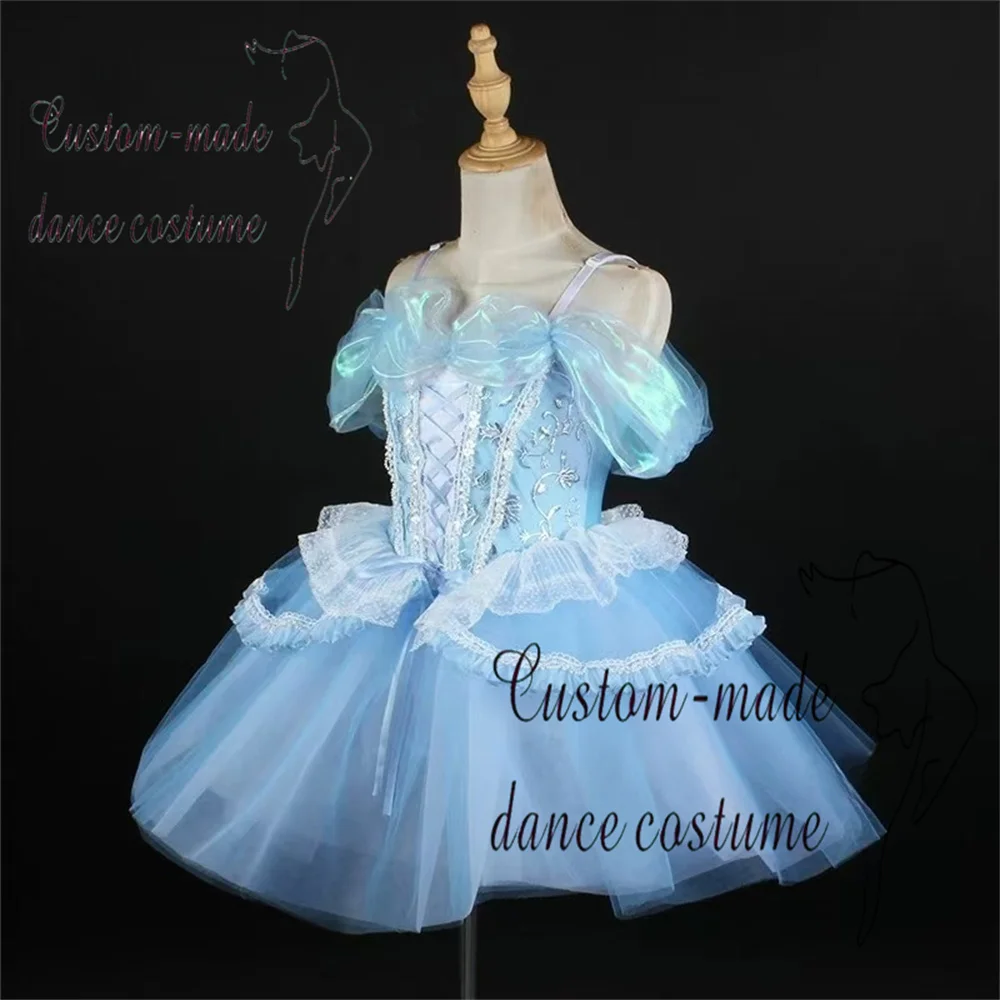 

Детский костюм для выступления с пышными рукавами и открытыми плечами для выступлений на сцене, юбка из тюля, пышное платье.