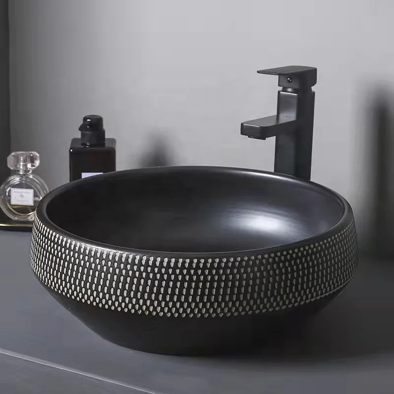 

sanitary ware modern bathroom sink ceramic bathroom wash basin black basin