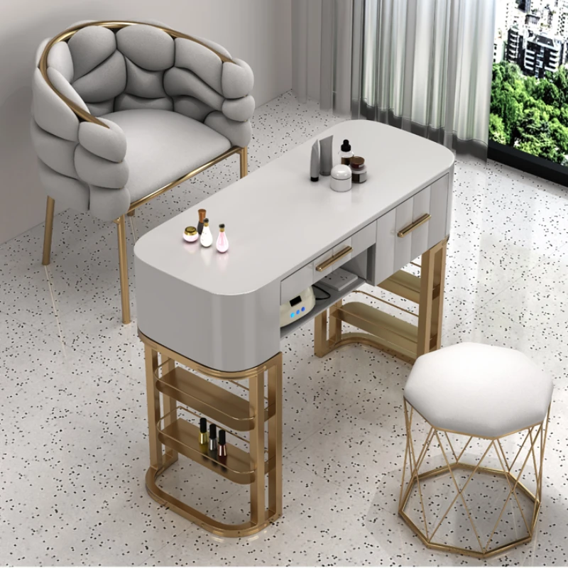 

Professionals Modern Nail Table Exquisite Receptionist Salon Japanese Manicure Table Golden Mesa De Manicure Furniture YX50ZJ