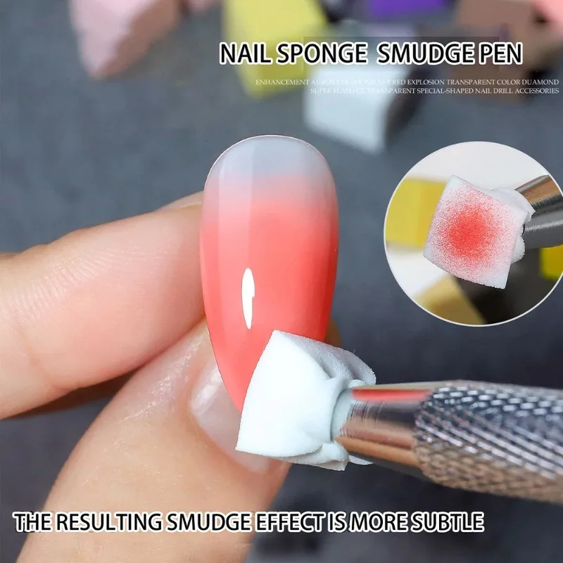 Gradient Sponge Brush Nail Art Sponge Set for DIY Nail Art Gel Polish Brush Glitter Powder Manicure Accessory 100pcs