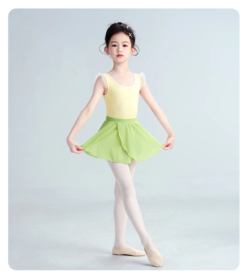 Kinder Mädchen Ballett Tanz Rock Elastische Taille Unregelmäßigen Rock Nylon Diagonal Kreuz Weiche Mesh Kurze Tanz Röcke – Detail 7