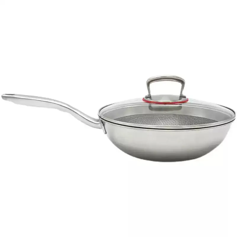 Modern Stainless Steel Non-Stick Skillet Set Induction Cooker & Gas Stove Compatible Cookware for Home Use