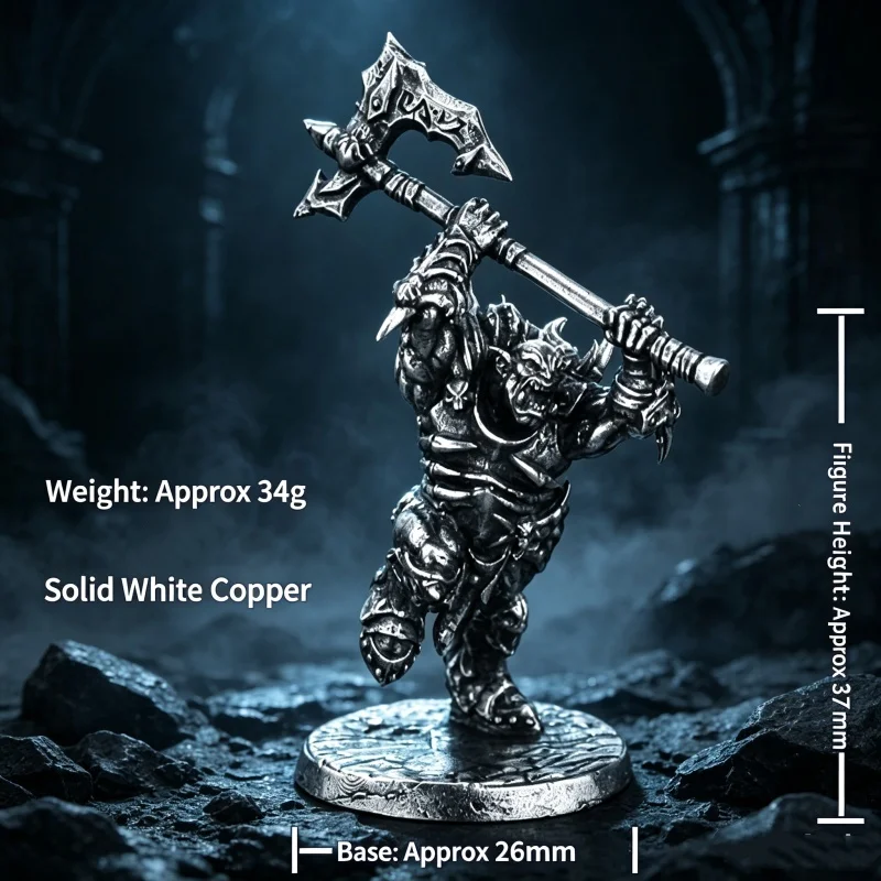 Solid Cast White Copper Fantasy Brute Mini Figures Retro Tabletop Wargame Parts Home Desktop Ornament Mens Collectible Gift