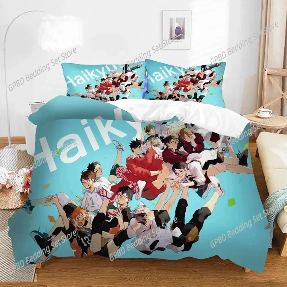 

Anime Haikyuu Volleyball Bedding Set Boys Girls Twin Queen Size Duvet Cover Pillowcase Bed Kids Adult Fashion Home Textileextile