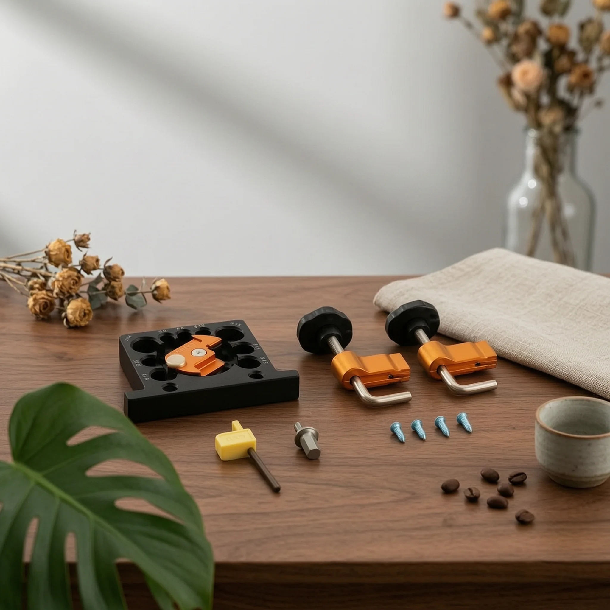 Woodworking Jig - 木製ダボ丸め加工ツール ドリル装着式ダボメーカー クランプ付き 丸棒メーカー治具 耐摩耗性 木工職人向けに使いやすい