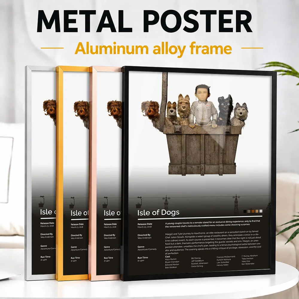 Isle Of Dogs Movie Framed Aluminum Metal Poster Customized Screen Tribute Wall Art Perfect Within Media Room As Story Lovers