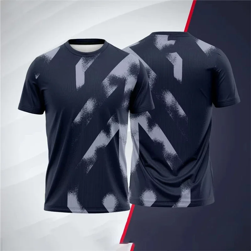 Einfache Sport-Tennisuniformen Sommermode Schnelltrocknend 3D-Druck Übergröße Kurzarm-T-Shirt Lässiger Rundhalsausschnitt Atmungsaktive Unisex-T-Shirts – Detail 7