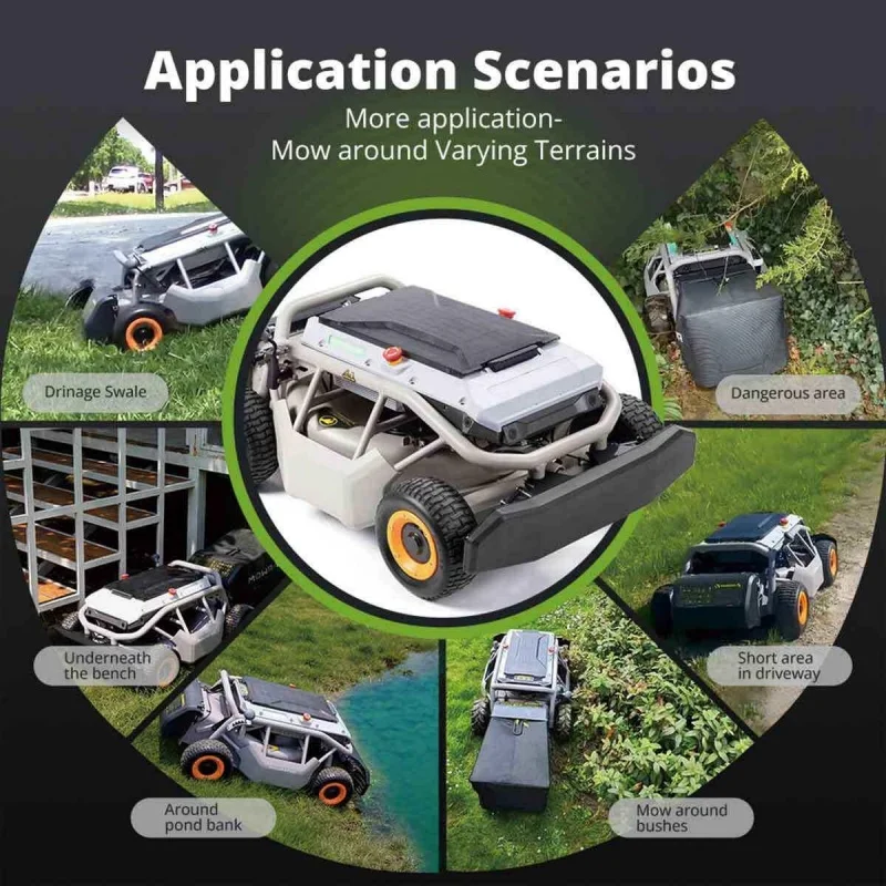 Radio Controlled All Terrain Flail Mower Remote Operated Slope Grass Cutter Robot Anti-slip Wheeled Lawn Mower（Customized）