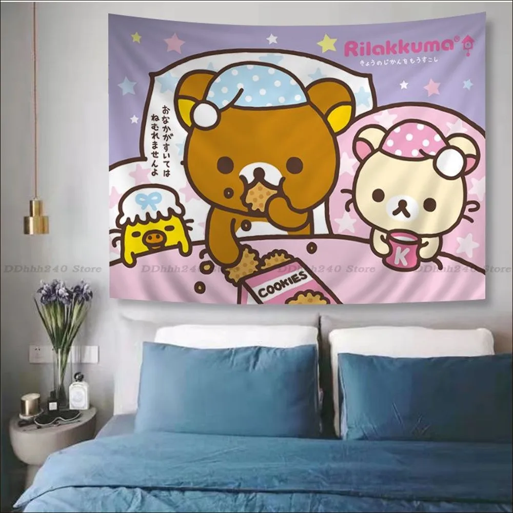 Rilakkuma Tapestry Chart Tapestry For Living Room Home Dorm Decor Art Home Decor