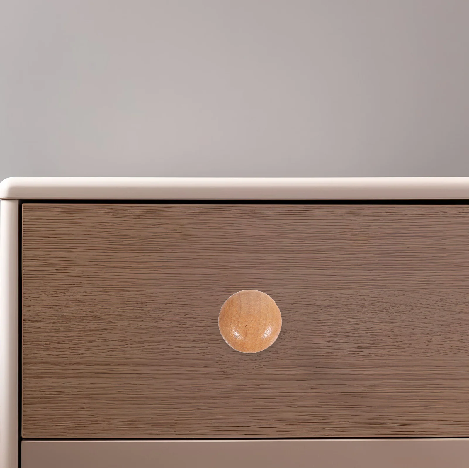 

10Pcs Wooden Round Mushroom Knobs Drawer Pulls Solid Wood Cabinet Handles Single Hole for Dressers Kitchen Cabinets Vintage