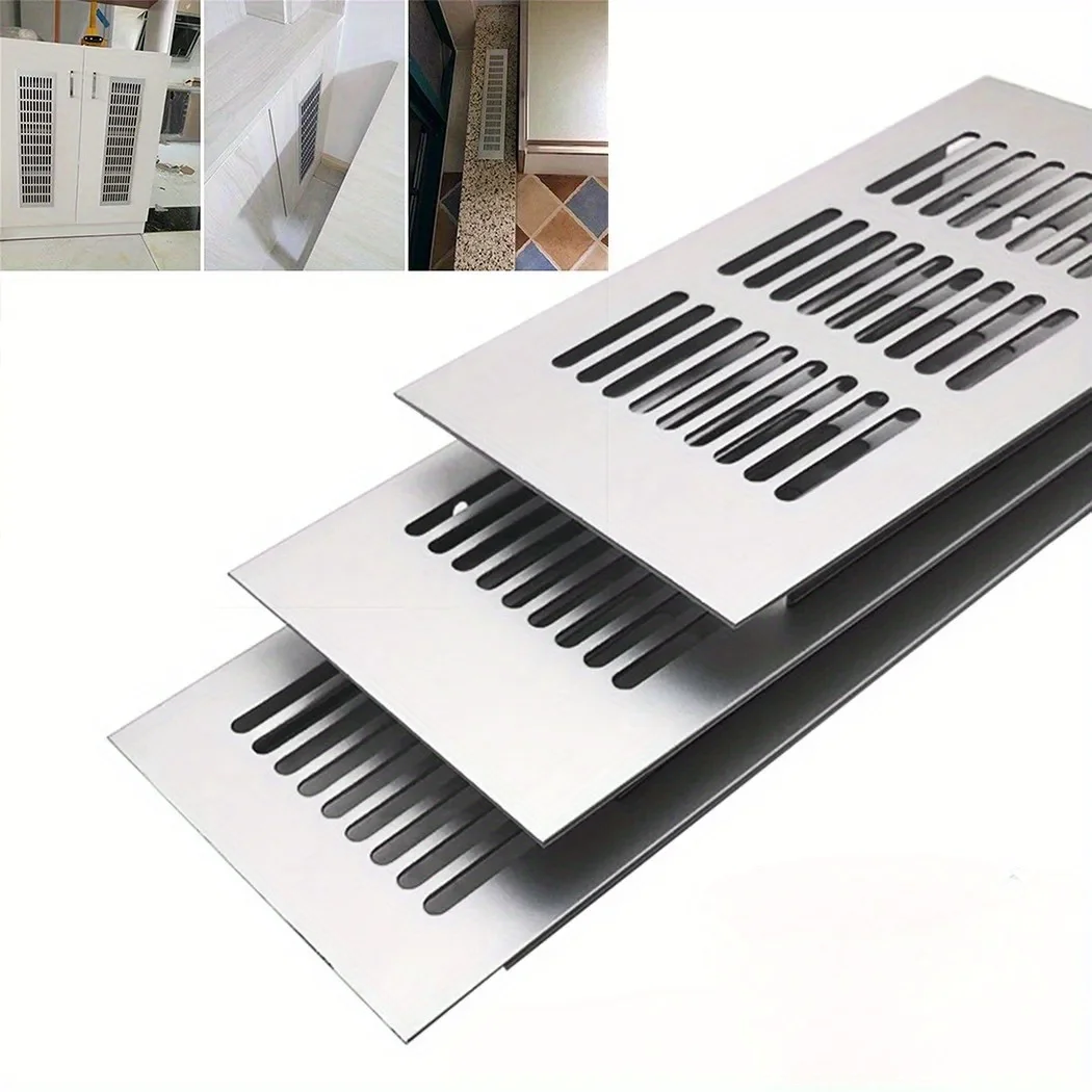 2pcs 80mm Ventilation Grille Aluminium Alloy Air Vent Grill Cabinet Wardrobe Ventilation Grille Cover Furniture Breathable Mesh