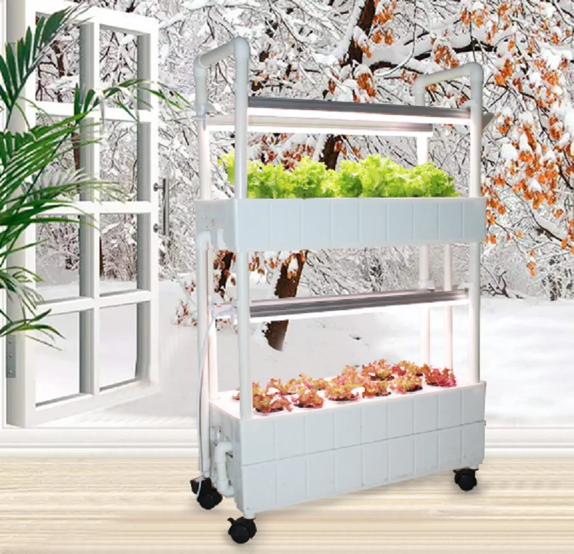 Home Use NFT Hydroponic System Vertical vegetable Planter Multi Layer Aeroponic System With Grow Light