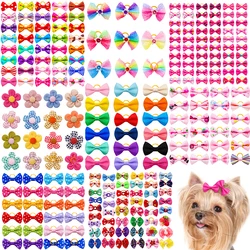 Colorido pequeno cão cabelo arcos, bandas decorativas de borracha, Pet Headflower, cachorro acessórios, fornecedor, 10 pcs, 20pcs