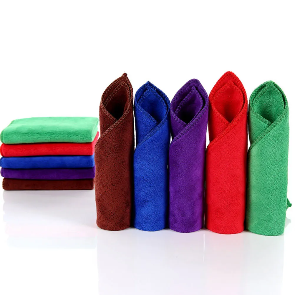 

4pcs 30x30cm Microfiber Cleaning Cloths Absorbent Kitchen Towels Wash Dishes Cloth Mixed Colors Home Daily Use