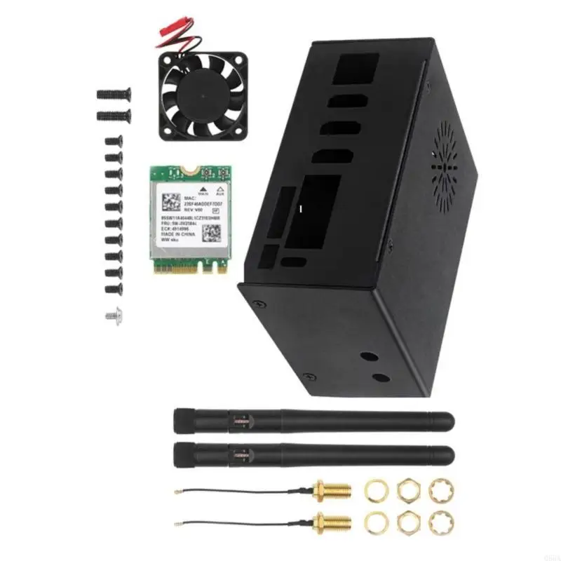 Advanced Heat Dissipation Metal Case Boosting Wireless Connection via External Antennae Option for Pi 5