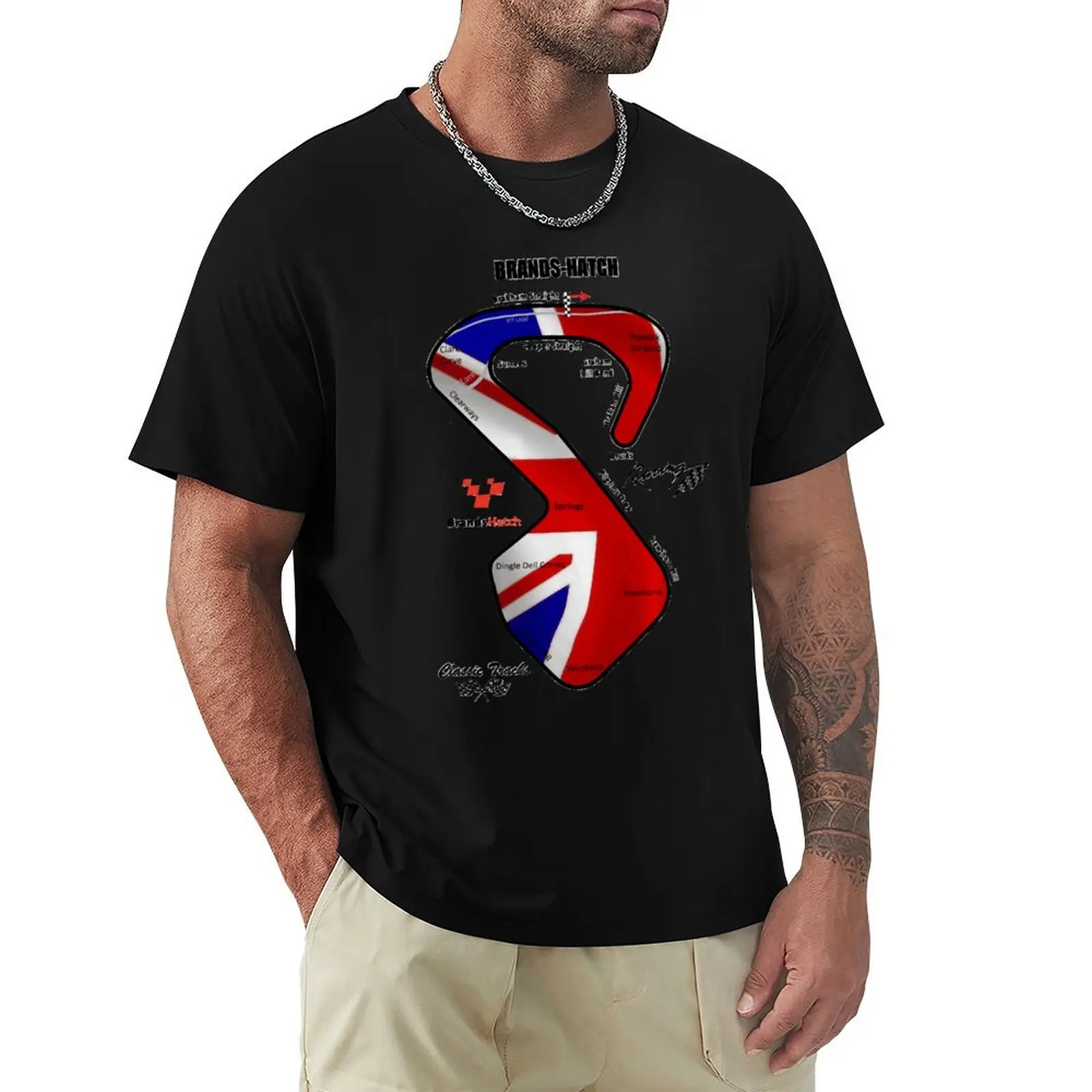 Brands-Hatch Racing Track T-Shirt Big and Tall Loose Fit T-Shirt