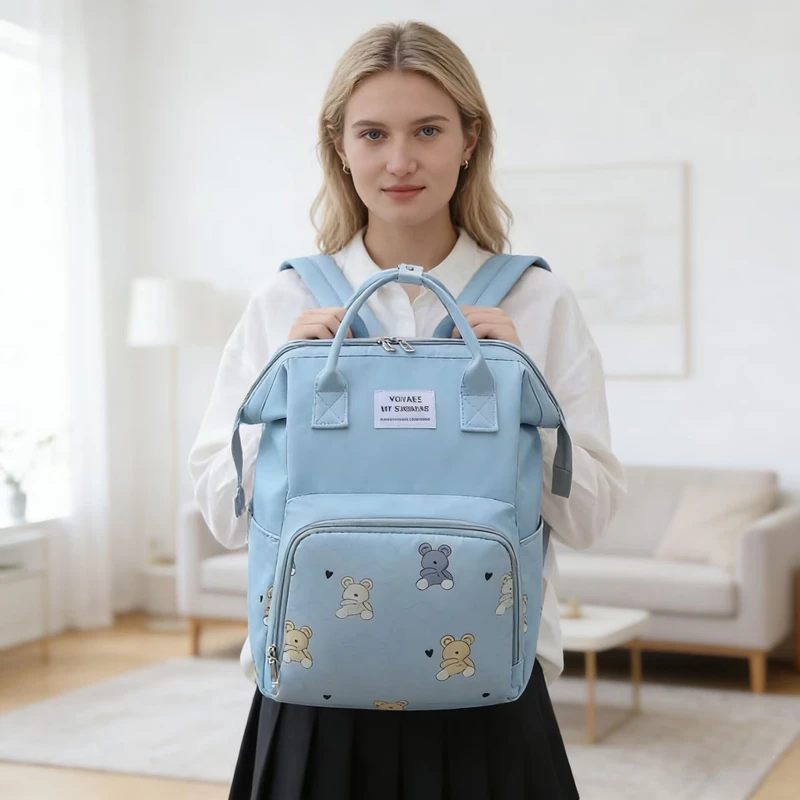 Fashion Mommy Bag Lightweight Portable Large-capacity Baby Backpack Female Mommy Outting Bag Mummy Bag Storage Go Out Travel