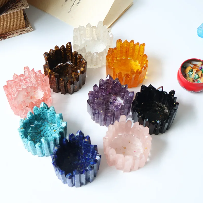 Natural Crystals Cluster Bowls Handmade Crystal Trinket Dish Healing Crystal Decor Trays Jewelry Stones Ashtray Home Decor Gifts
