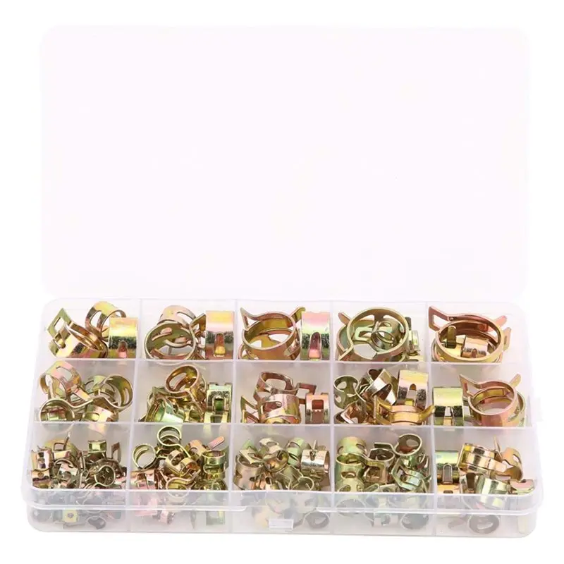 ABBP-115 PCS 6-22Mm Spring Hose Clamps Zinc Plated Gas Water Hose Clamp For Vacuum Hoses/Gas Lines/Air Hoses/Water Hoses