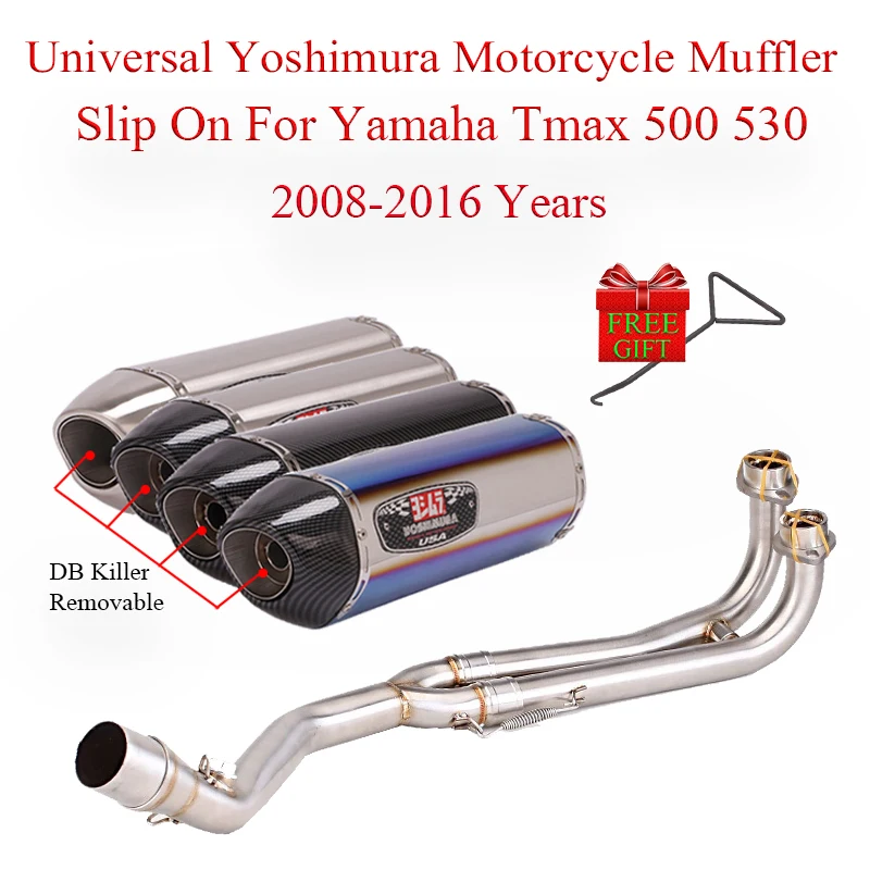 

Motorcycle Exhaust Full Systems Front Mid Link Pipe Muffler For YAMAHA Tmax 500 530 TMAX500 TMAX530 2008 - 2016 Escape DB Killer